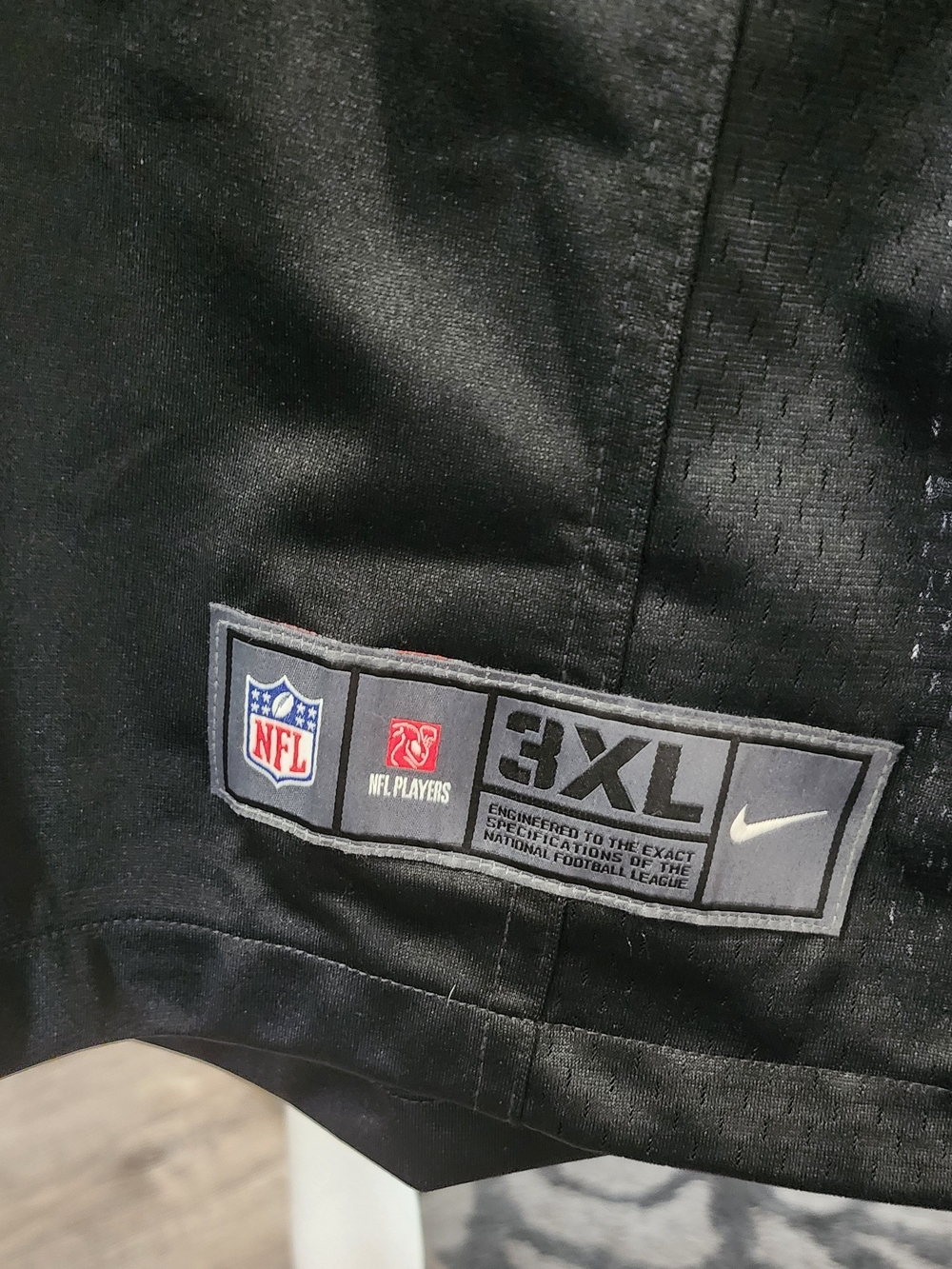 NFL Black 3XL Nike Jersey with White and Red Logos Sz 3XL - Picture 2 of 5